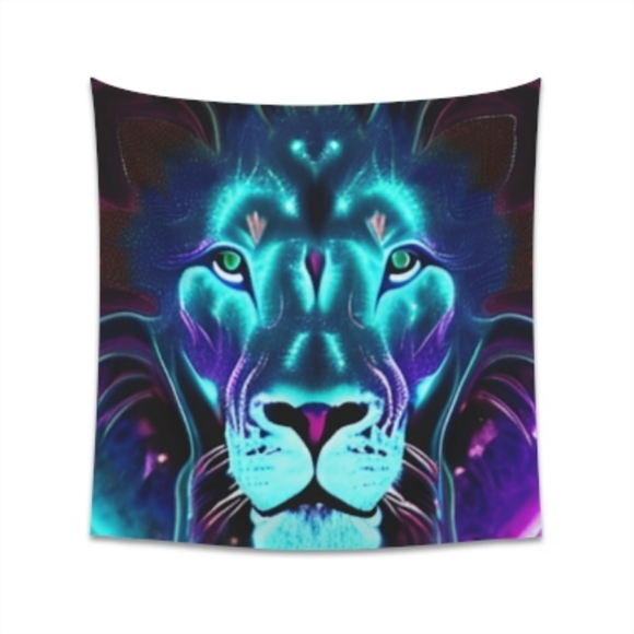 Funky Lion Wall Tapestry - Picture 1 of 2